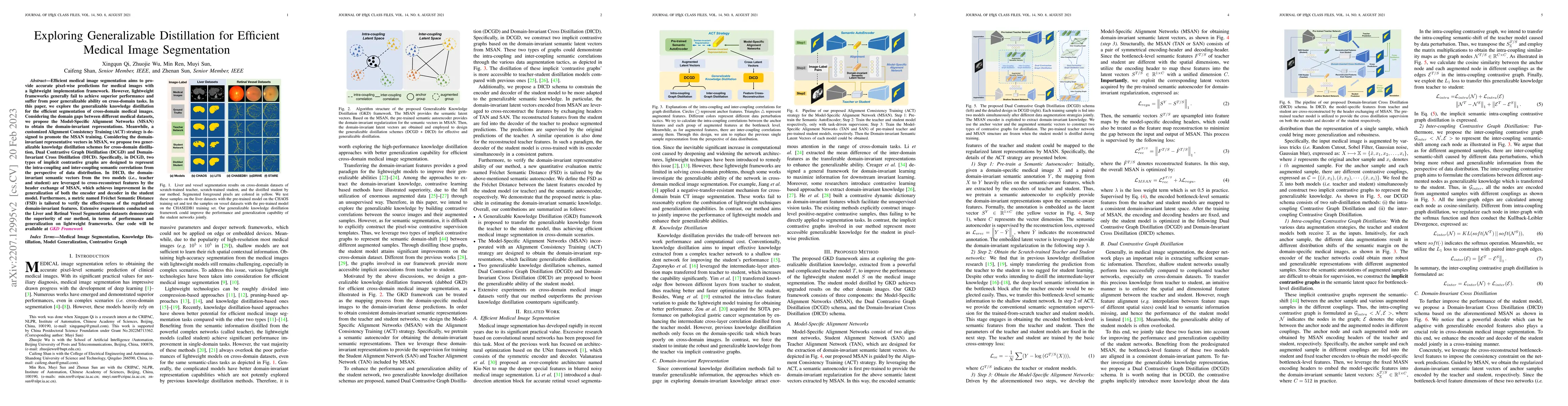 Thumbnail for Exploring Generalizable Distillation for Efficient Medical Image
  Segmentation
