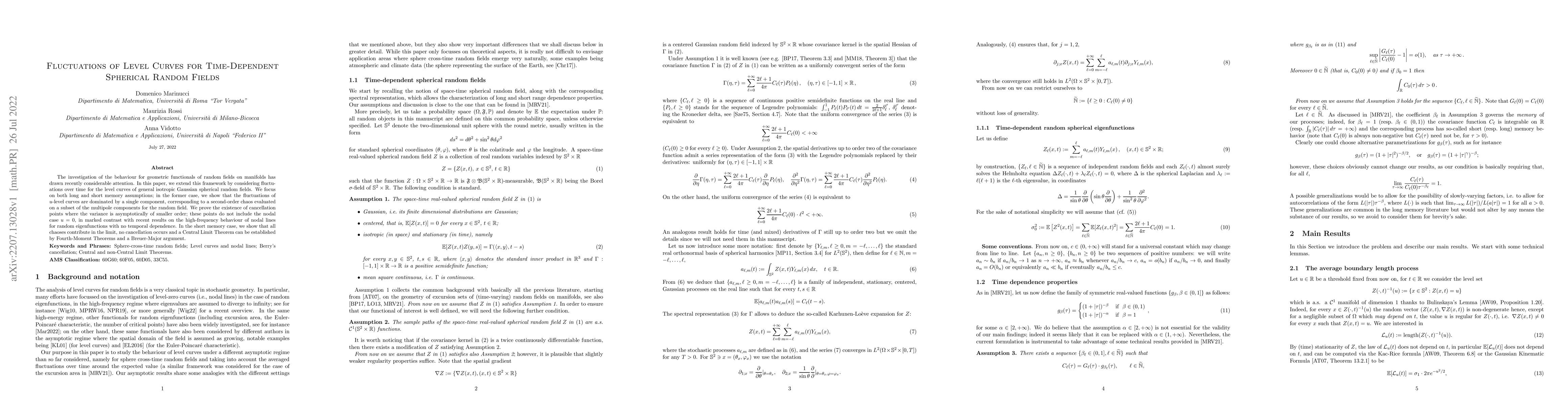 Thumbnail for Fluctuations of Level Curves for Time-Dependent Spherical Random Fields