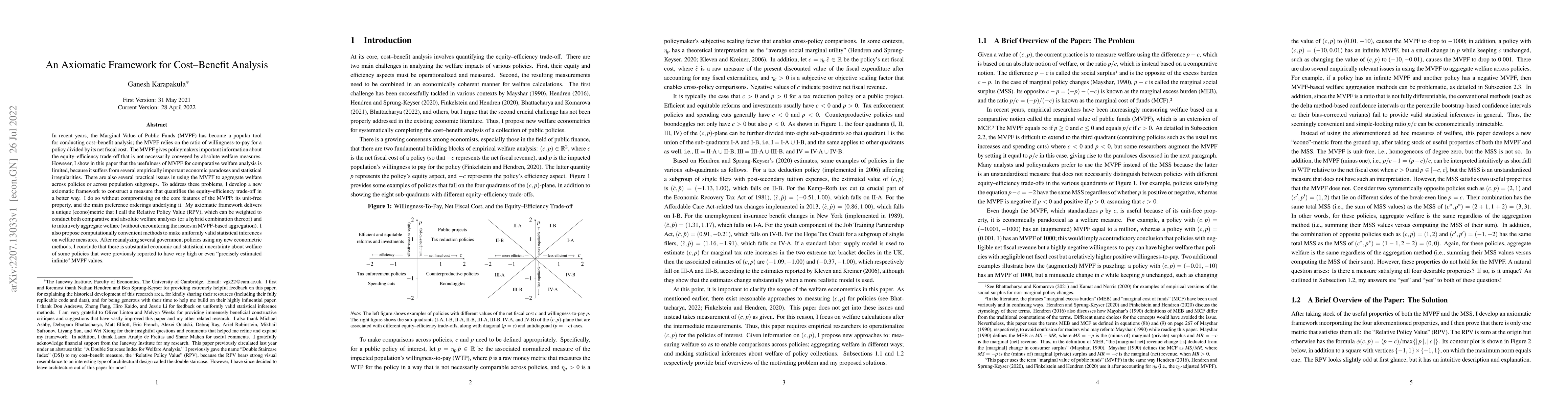 Thumbnail for An Axiomatic Framework for Cost-Benefit Analysis