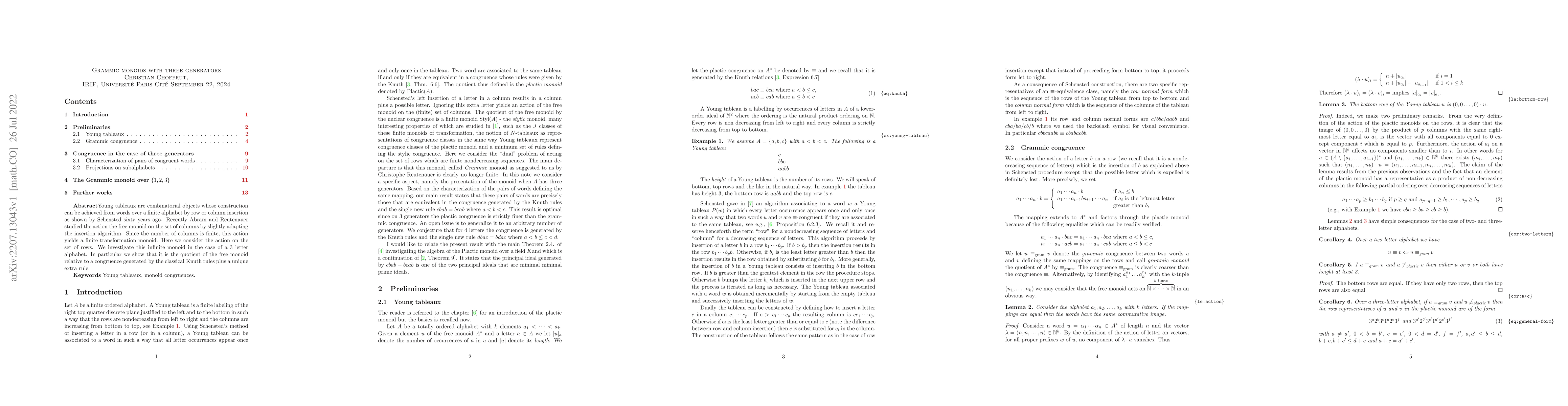 Thumbnail for Grammic monoids with three generators