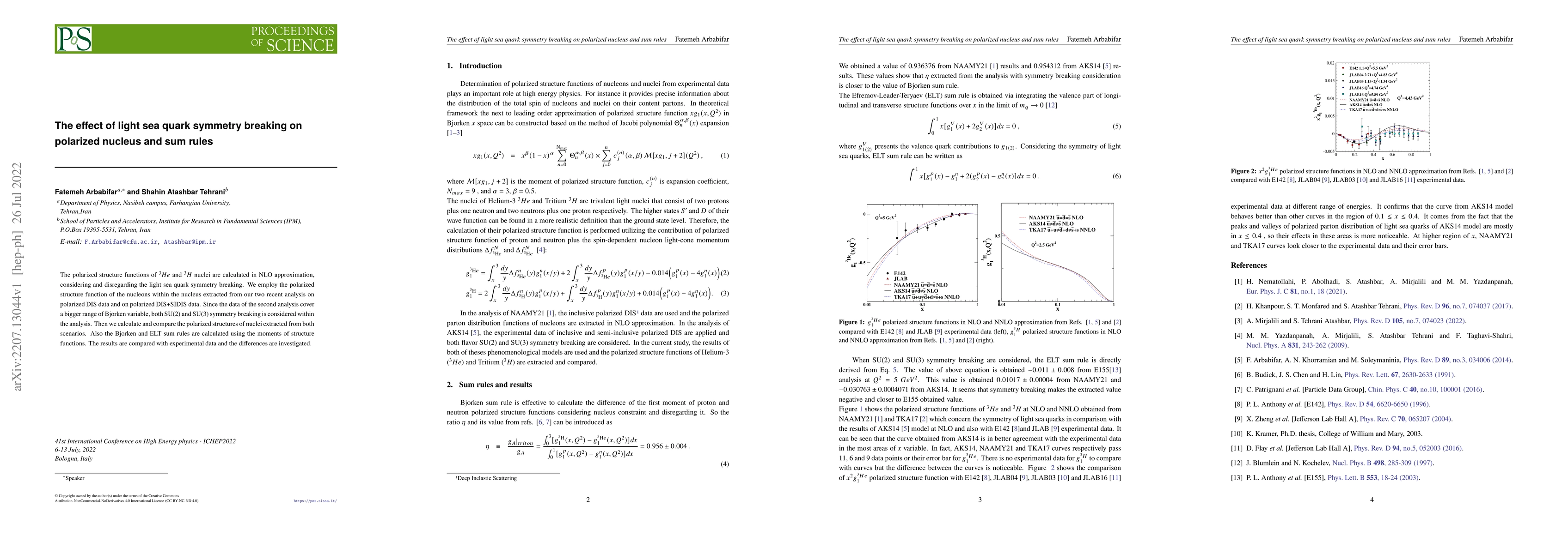 Thumbnail for The effect of light sea quark symmetry breaking on polarized nucleus and
  sum rules
