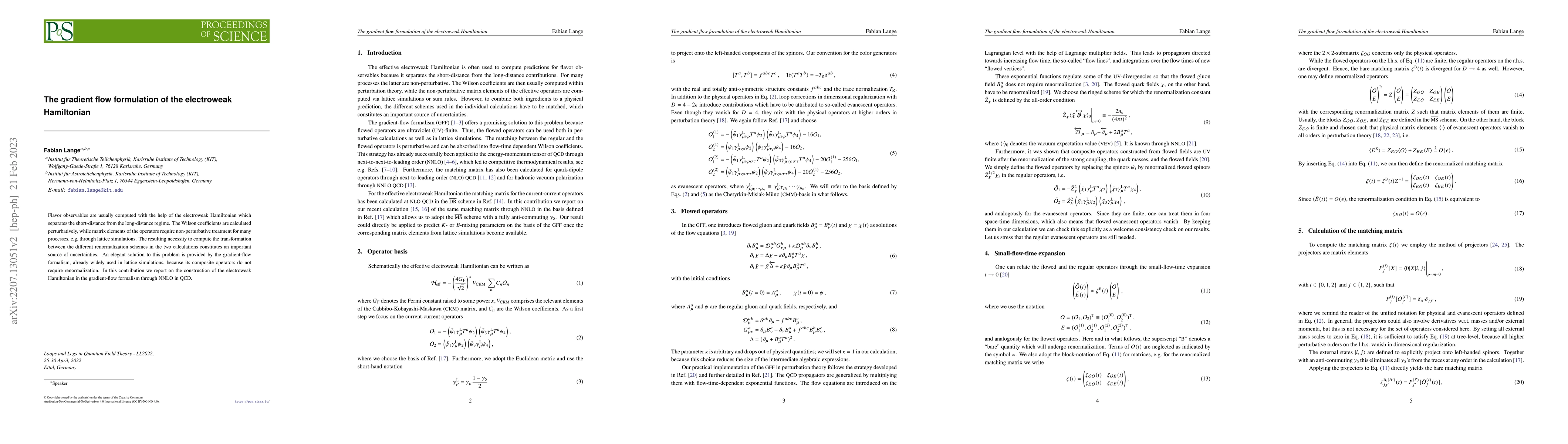 Thumbnail for The gradient flow formulation of the electroweak Hamiltonian