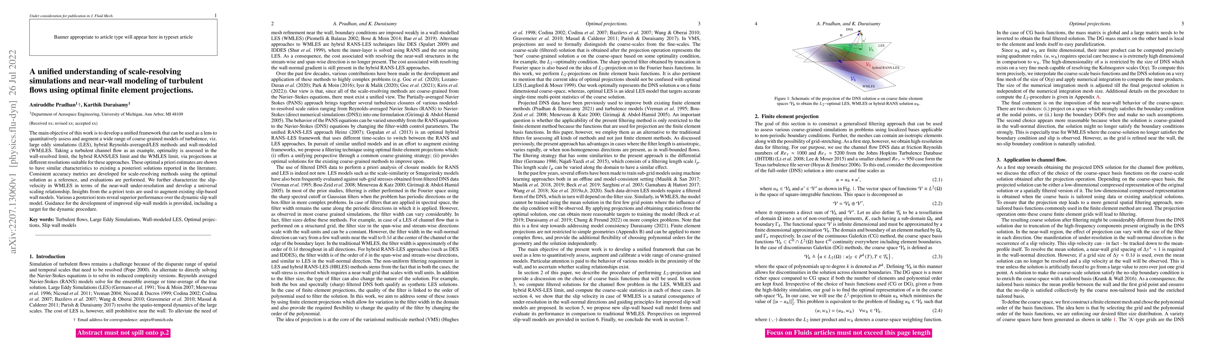 Thumbnail for A unified understanding of scale-resolving simulations and near-wall
  modeling of turbulent flows using optimal finite element projections