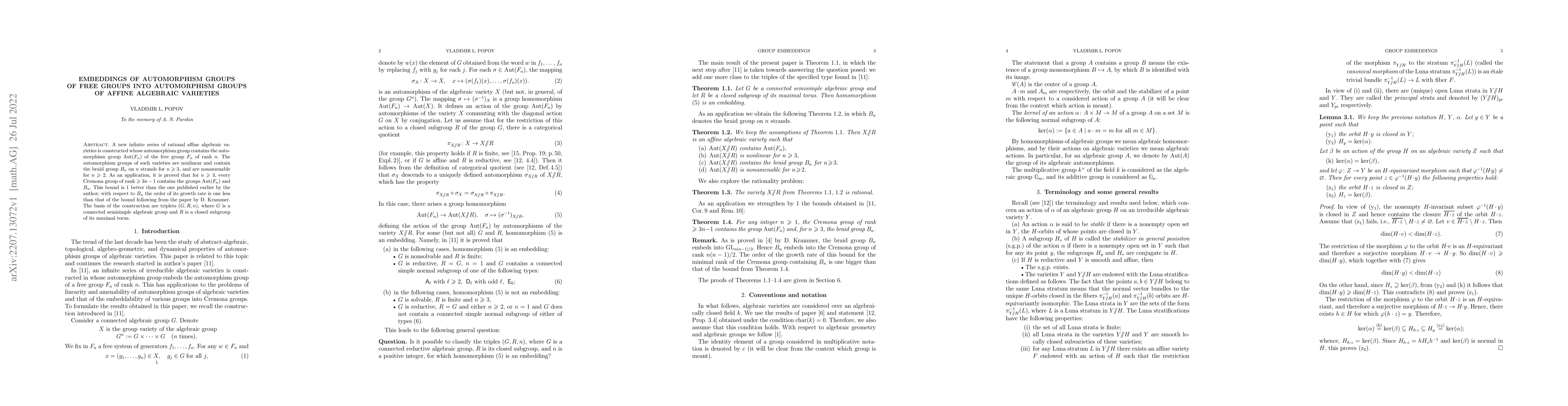 Thumbnail for Embeddings of automorphism groups of free groups into automorphism
  groups of affine algebraic varieties