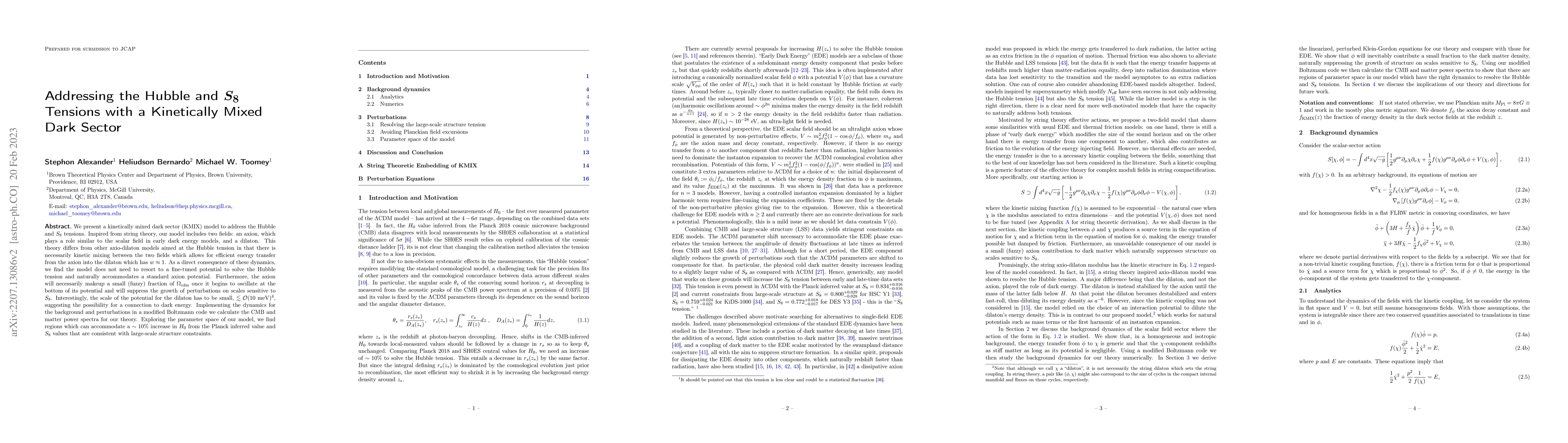 Thumbnail for Addressing the Hubble and $S_8$ Tensions with a Kinetically Mixed Dark
  Sector