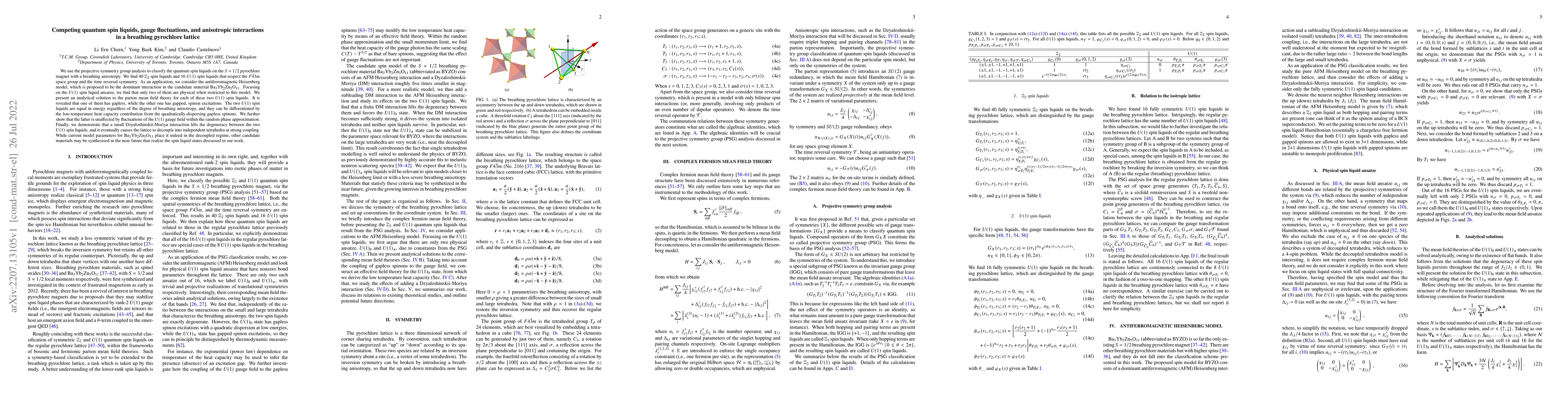 Thumbnail for Competing quantum spin liquids, gauge fluctuations, and anisotropic
  interactions in a breathing pyrochlore lattice