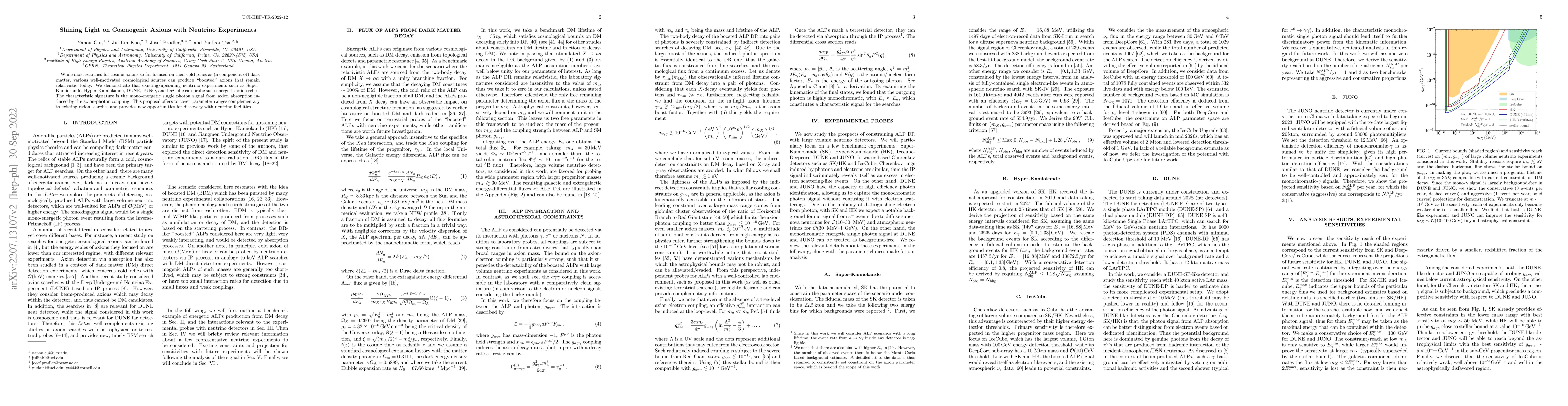 Thumbnail for Shining Light on Cosmogenic Axions with Neutrino Experiments