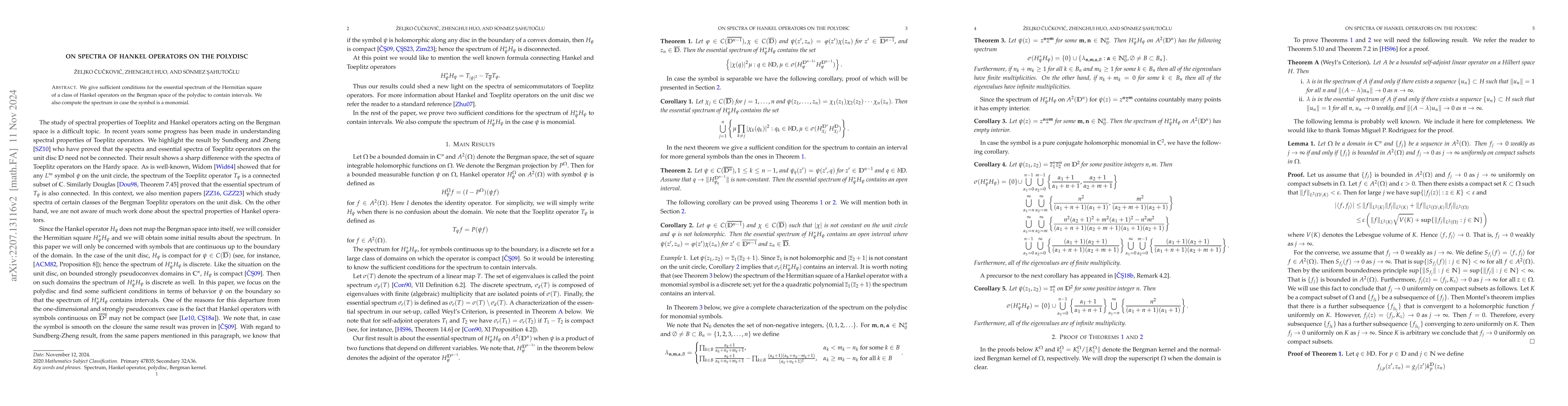 Thumbnail for On spectra of Hankel operators on the polydisc