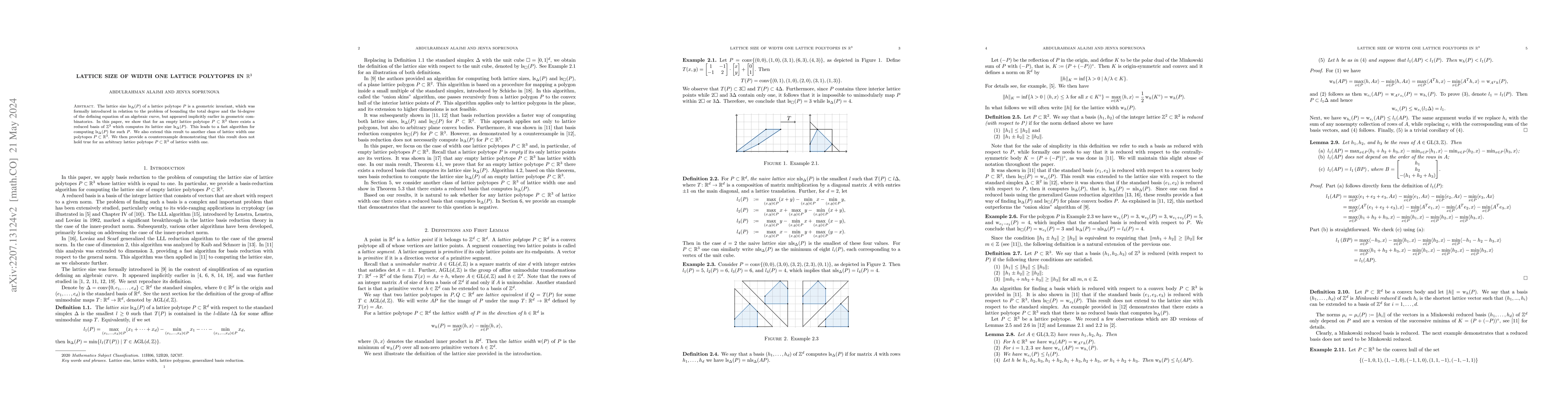 Thumbnail for Lattice Size of Width One Lattice Polytopes in $\mathbb{R}^3$