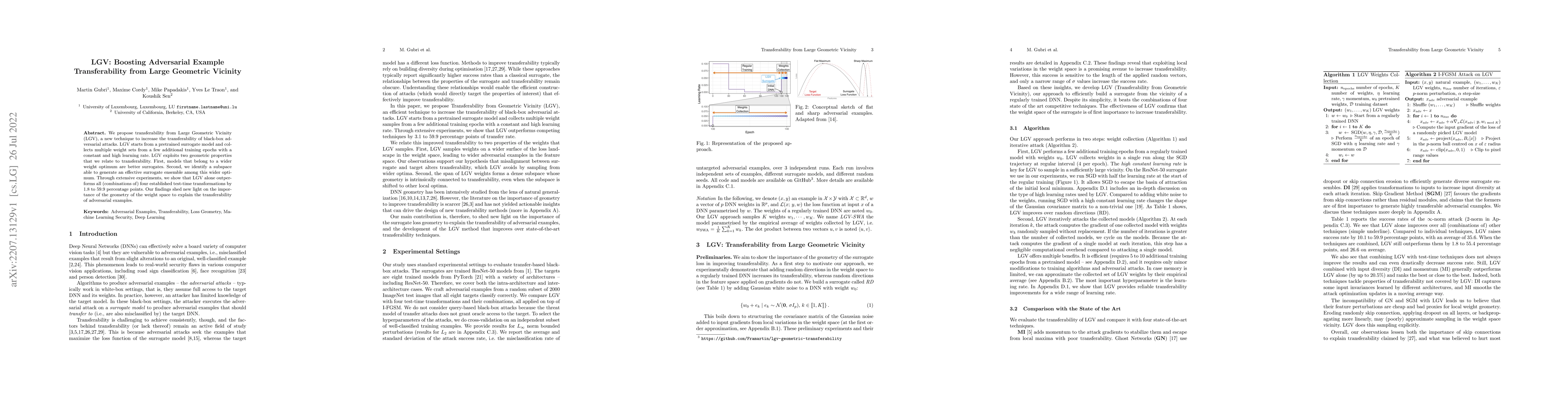Thumbnail for LGV: Boosting Adversarial Example Transferability from Large Geometric
  Vicinity