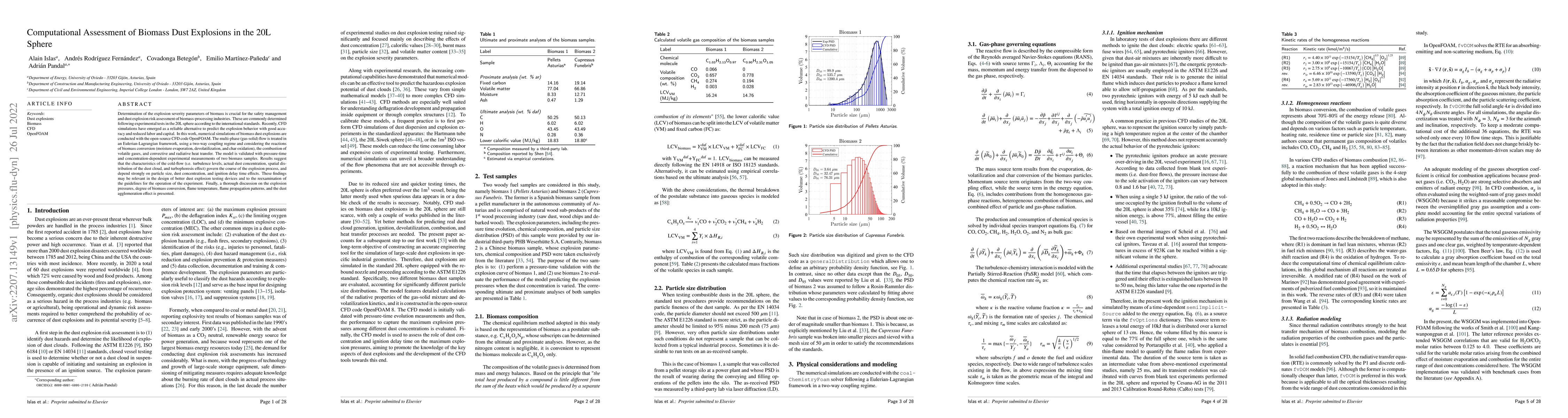 Thumbnail for Computational Assessment of Biomass Dust Explosions in the 20L Sphere