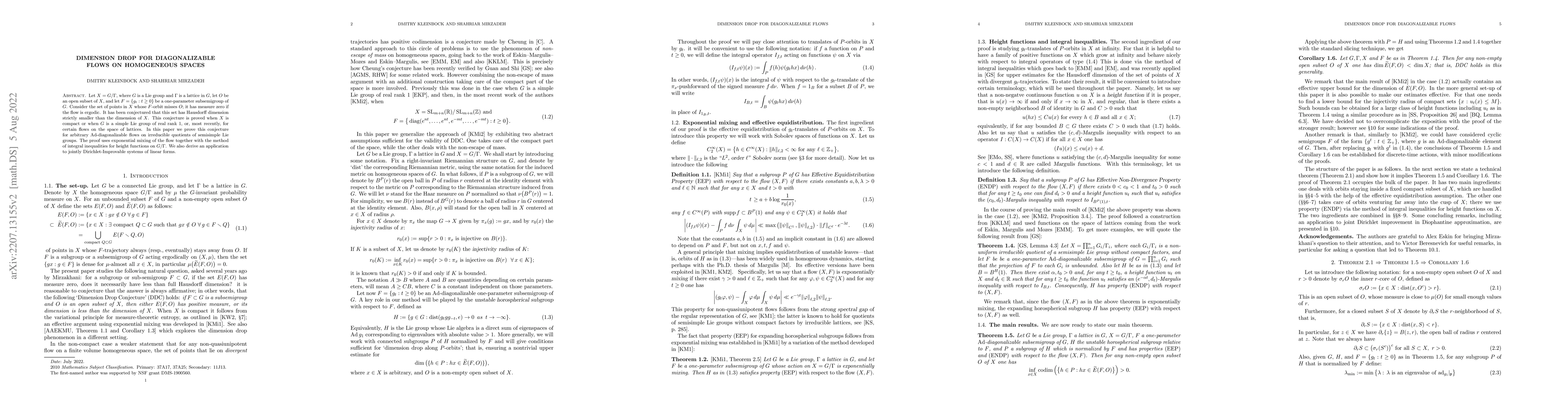 Thumbnail for Dimension drop for diagonalizable flows on homogeneous spaces