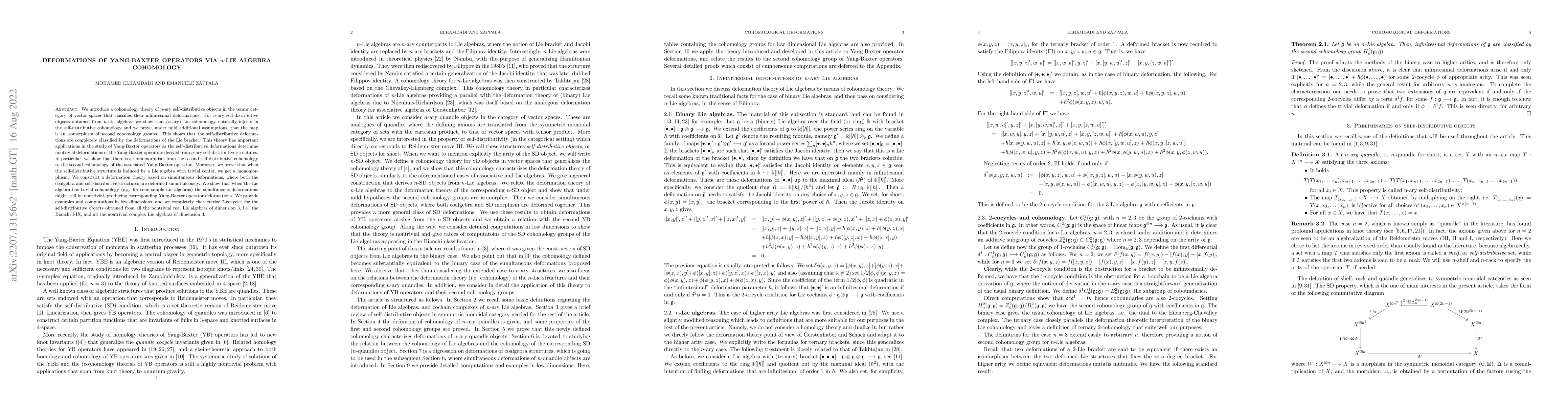 Thumbnail for Deformations of Yang-Baxter operators via $n$-Lie algebra cohomology