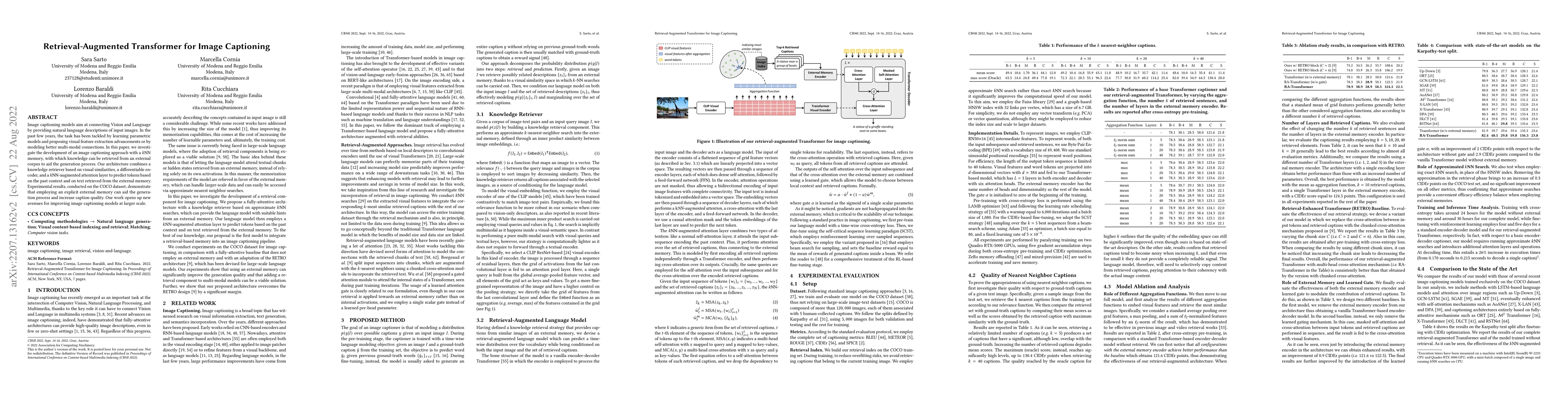 Thumbnail for Retrieval-Augmented Transformer for Image Captioning
