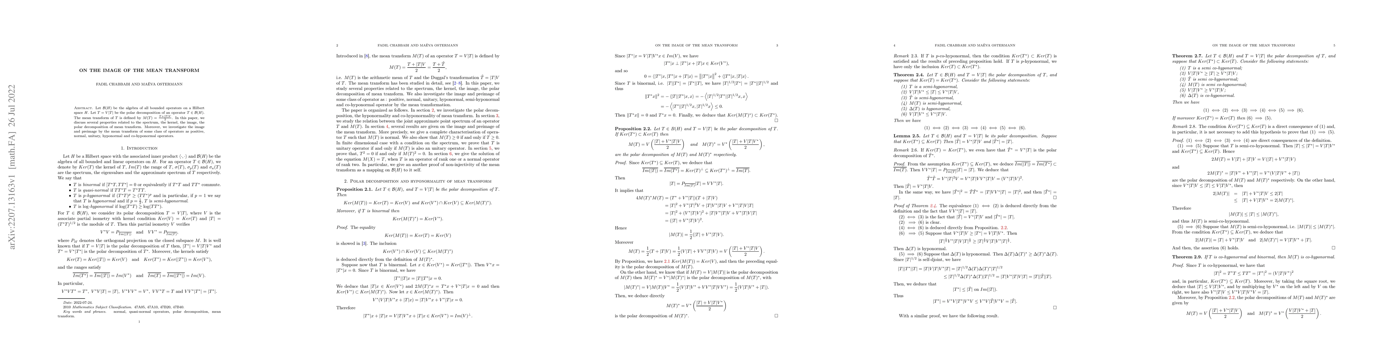 Thumbnail for On the image of the mean transform
