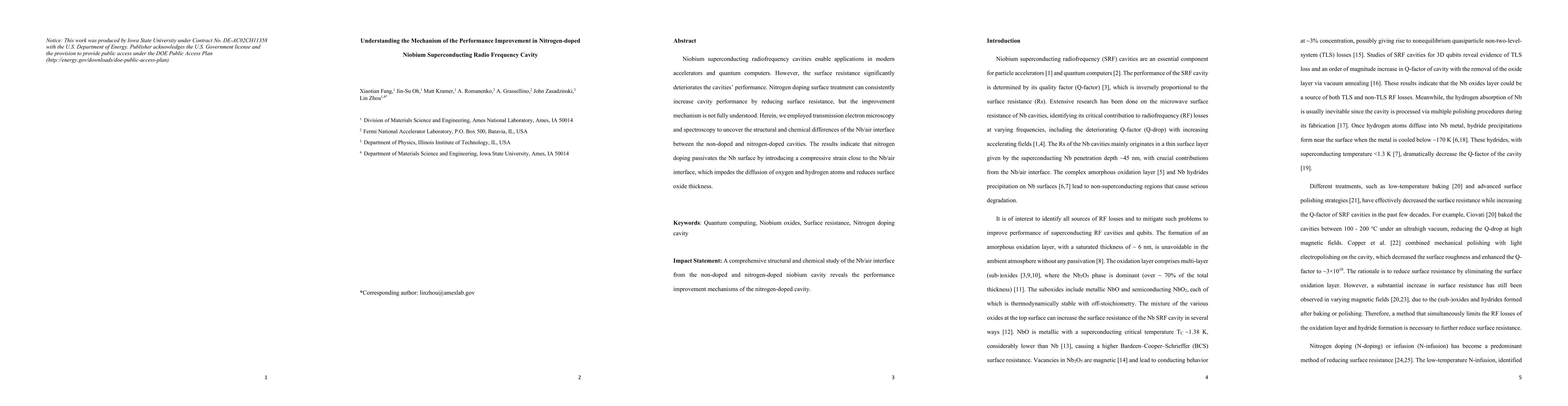 Thumbnail for Understanding the Mechanism of the Performance Improvement in
  Nitrogen-doped Niobium Superconducting Radio Frequency Cavity