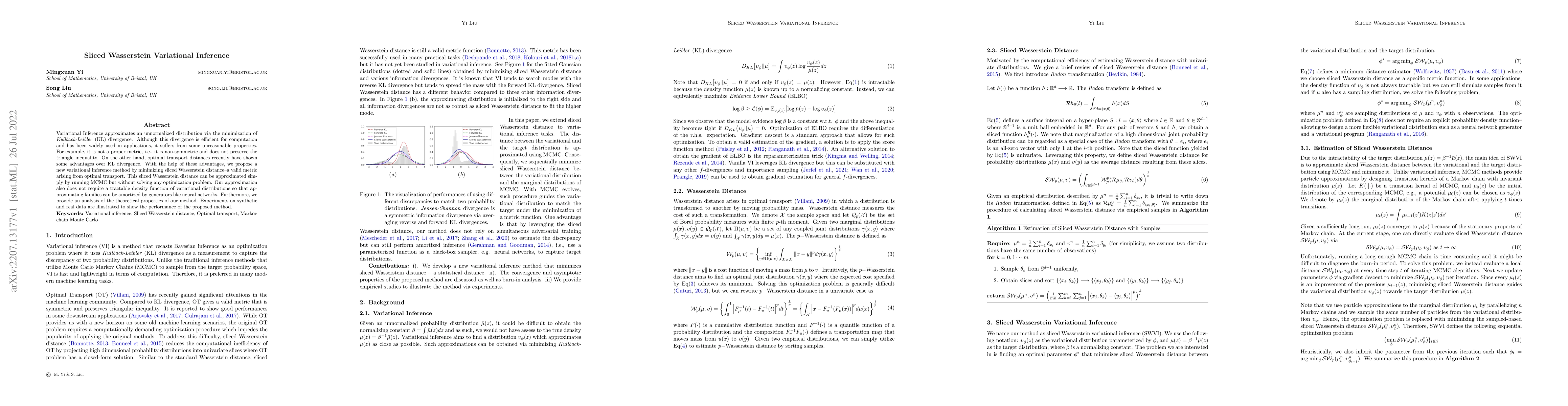 Thumbnail for Sliced Wasserstein Variational Inference