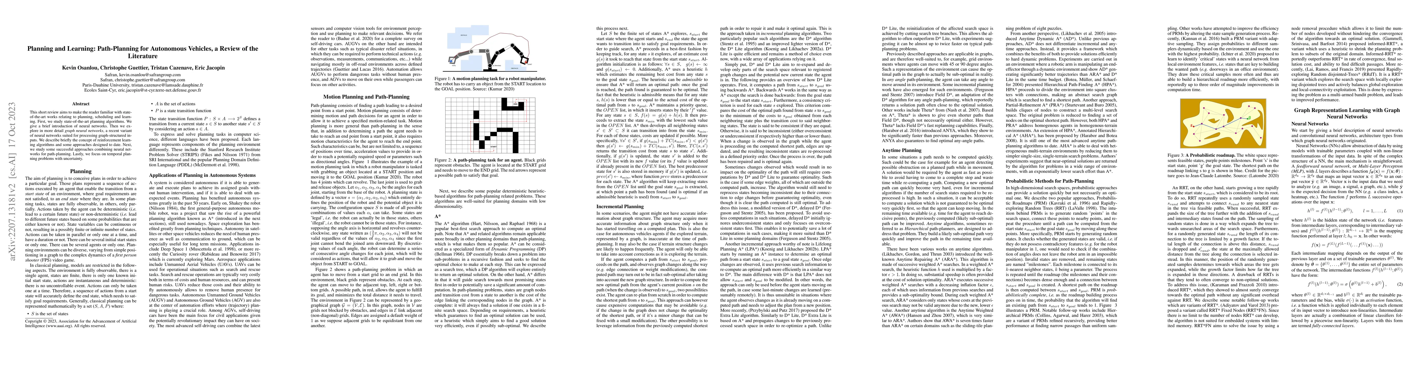 Thumbnail for Planning and Learning: Path-Planning for Autonomous Vehicles, a Review
  of the Literature