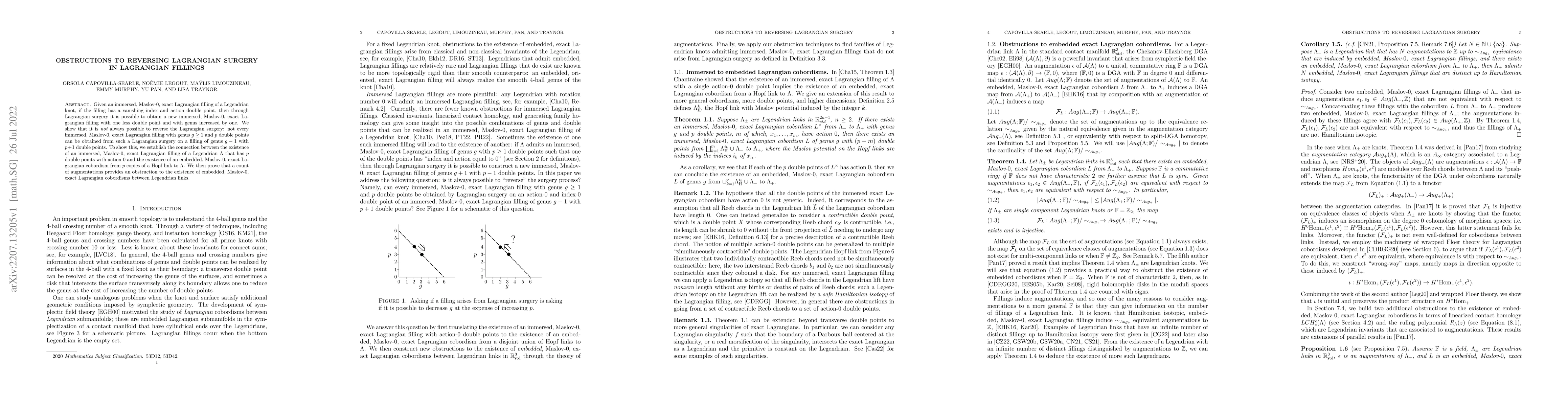 Thumbnail for Obstructions to reversing Lagrangian surgery in Lagrangian fillings