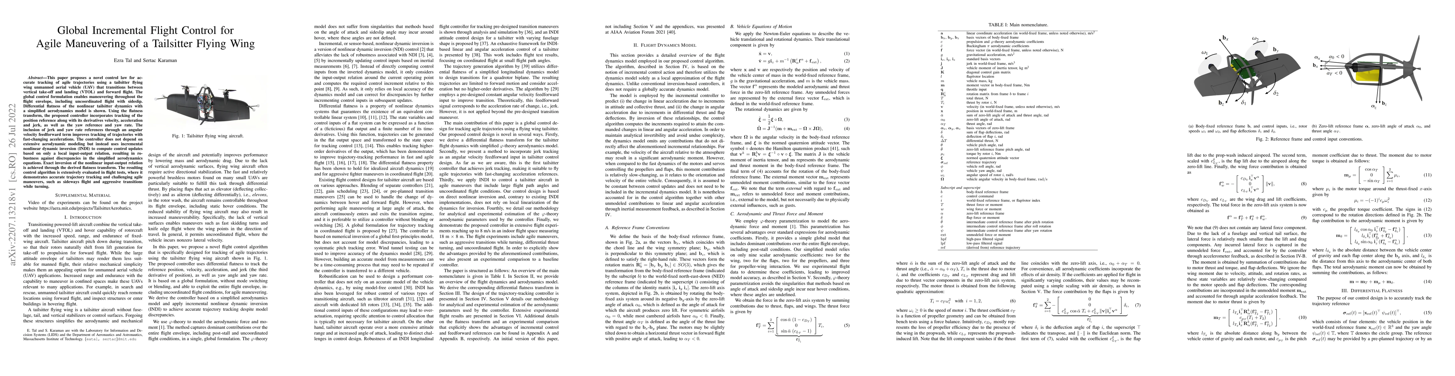 Thumbnail for Global Incremental Flight Control for Agile Maneuvering of a Tailsitter
  Flying Wing