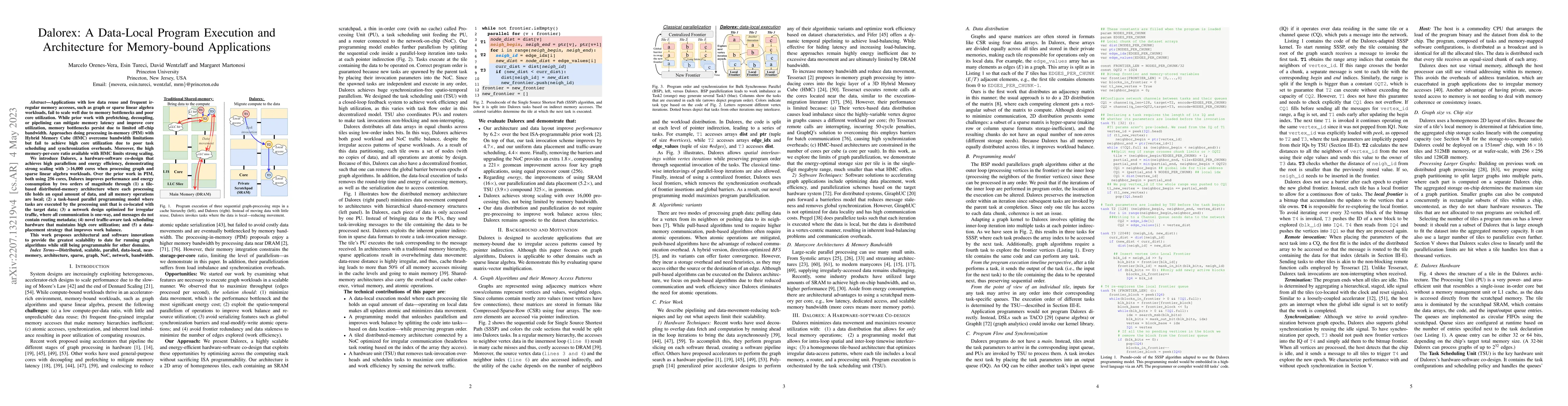 Thumbnail for Dalorex: A Data-Local Program Execution and Architecture for
  Memory-bound Applications