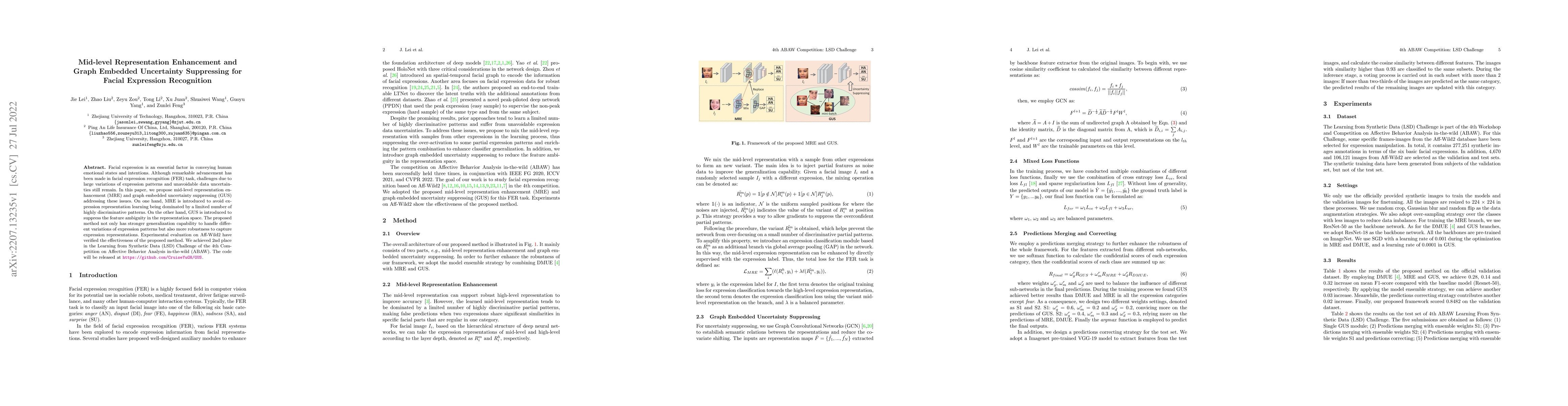 Thumbnail for Mid-level Representation Enhancement and Graph Embedded Uncertainty
  Suppressing for Facial Expression Recognition