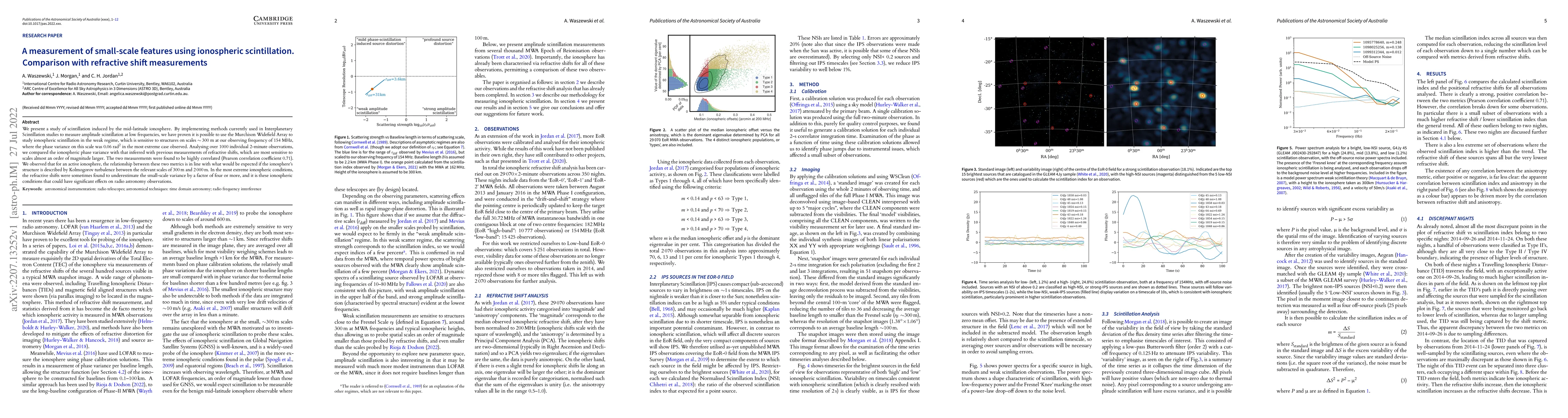 Thumbnail for A measurement of small-scale features using ionospheric scintillation.
  Comparison with refractive shift measurements