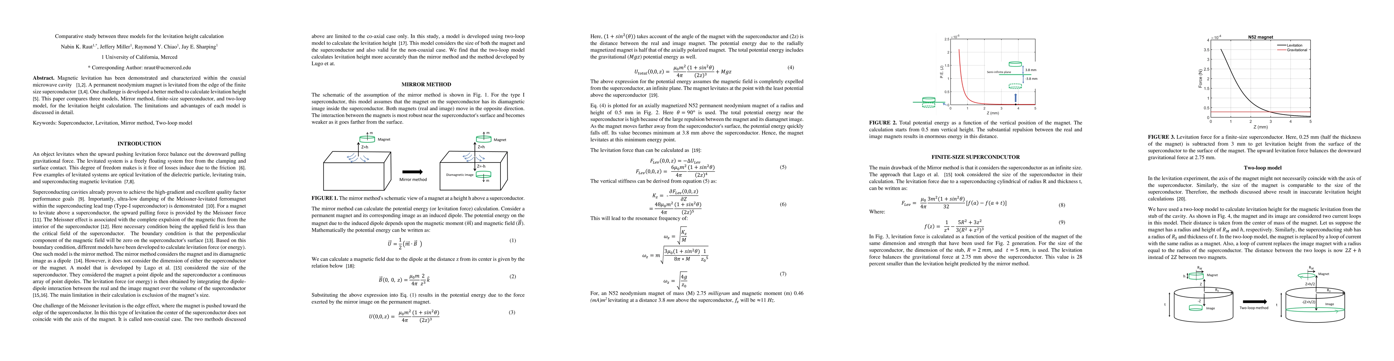 Thumbnail for Comparative study between three models for the levitation height
  calculation