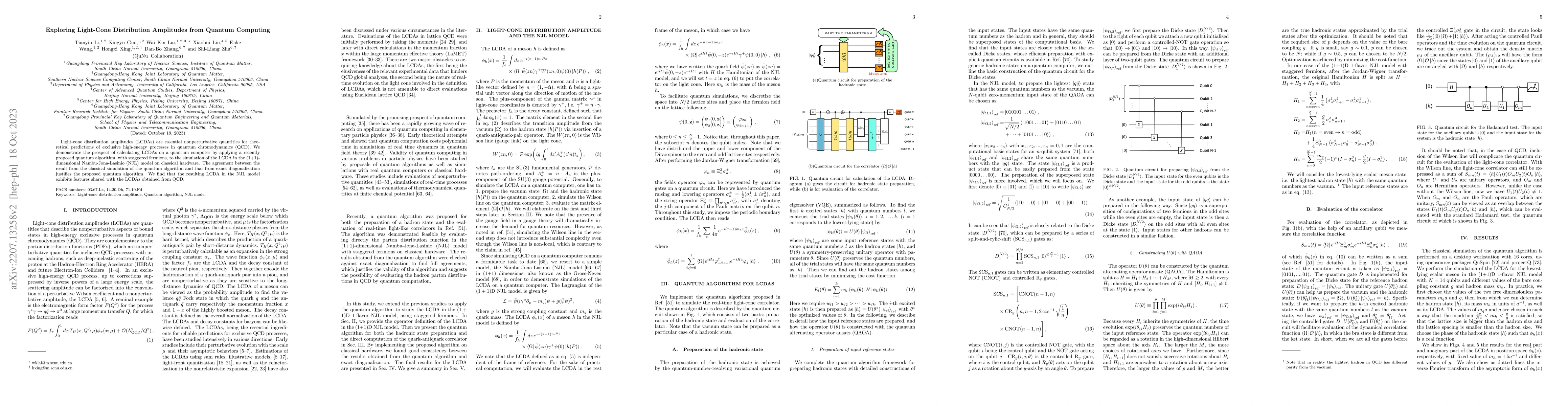 Thumbnail for Exploring Light-Cone Distribution Amplitudes from Quantum Computing