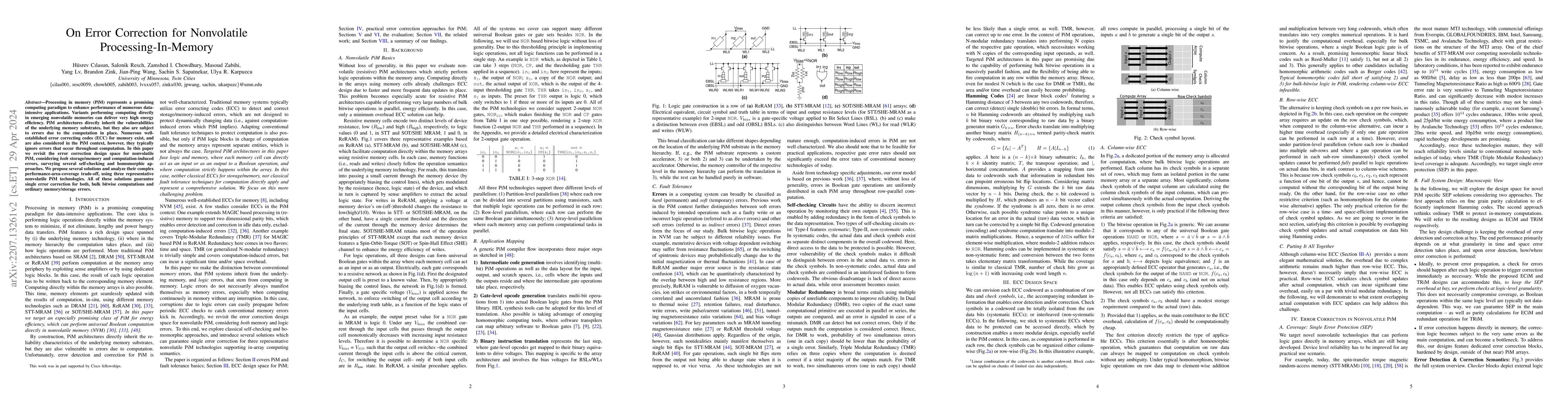 Thumbnail for On Error Correction for Nonvolatile Processing-In-Memory