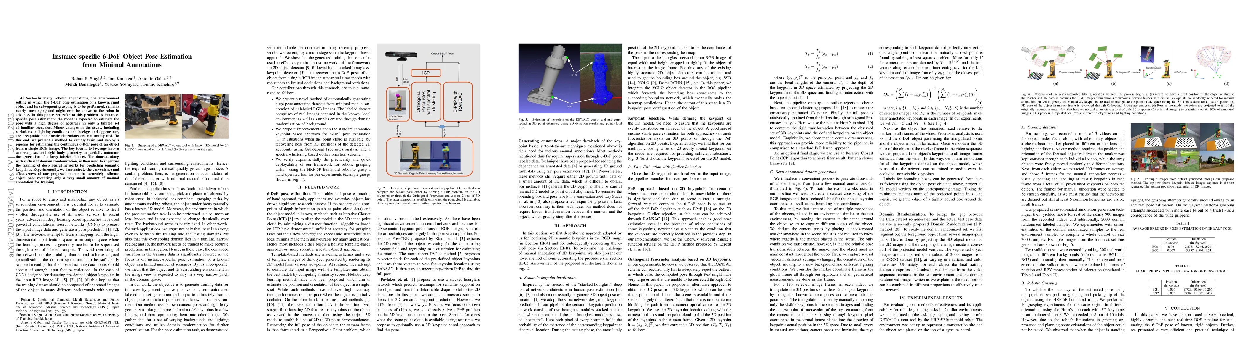 Thumbnail for Instance-specific 6-DoF Object Pose Estimation from Minimal Annotations