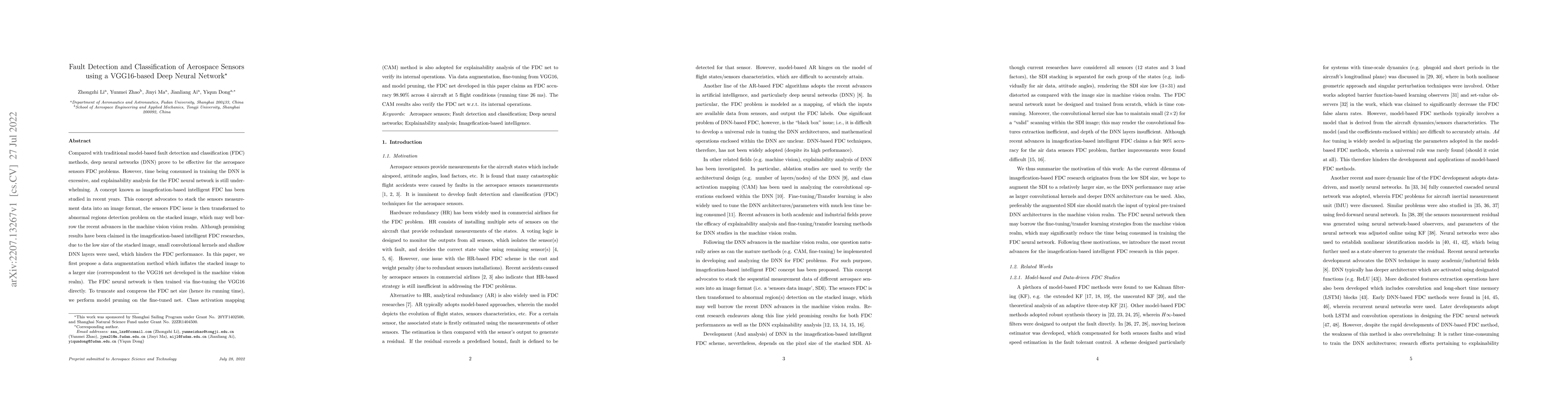 Thumbnail for Fault Detection and Classification of Aerospace Sensors using a
  VGG16-based Deep Neural Network