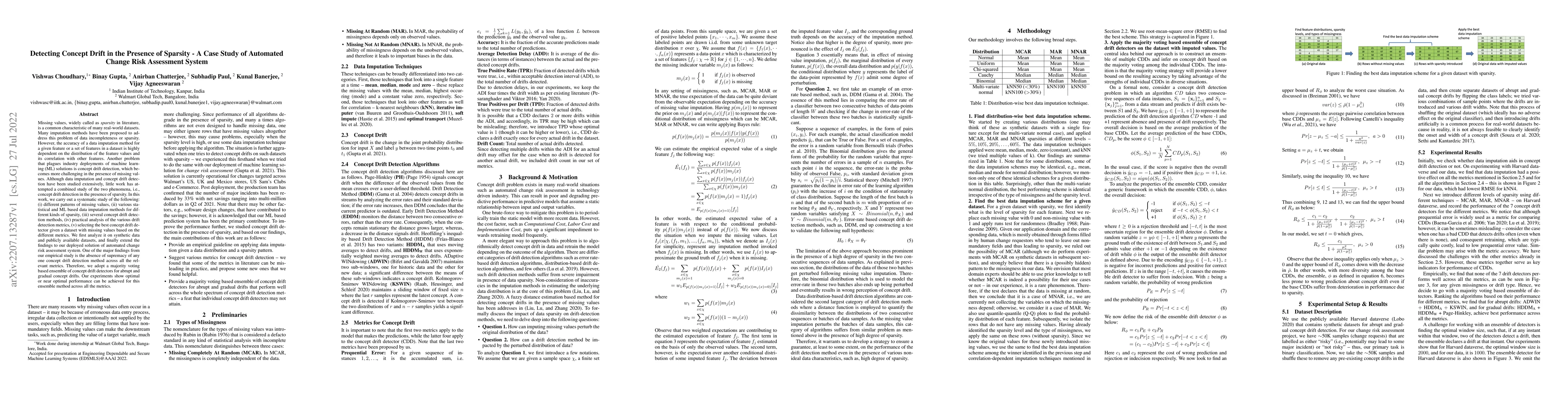 Thumbnail for Detecting Concept Drift in the Presence of Sparsity -- A Case Study of
  Automated Change Risk Assessment System