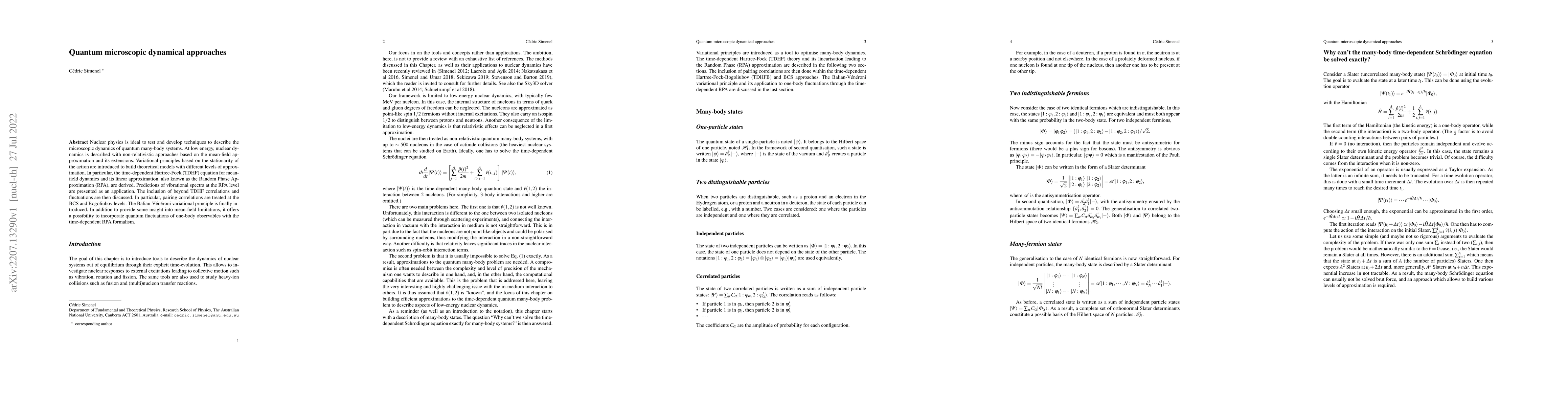 Thumbnail for Quantum microscopic dynamical approaches
