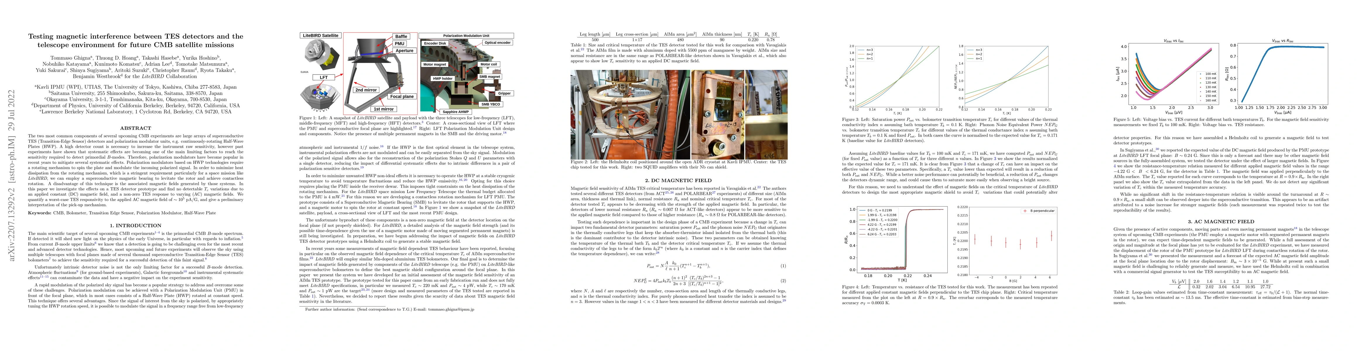 Thumbnail for Testing magnetic interference between TES detectors and the telescope
  environment for future CMB satellite missions