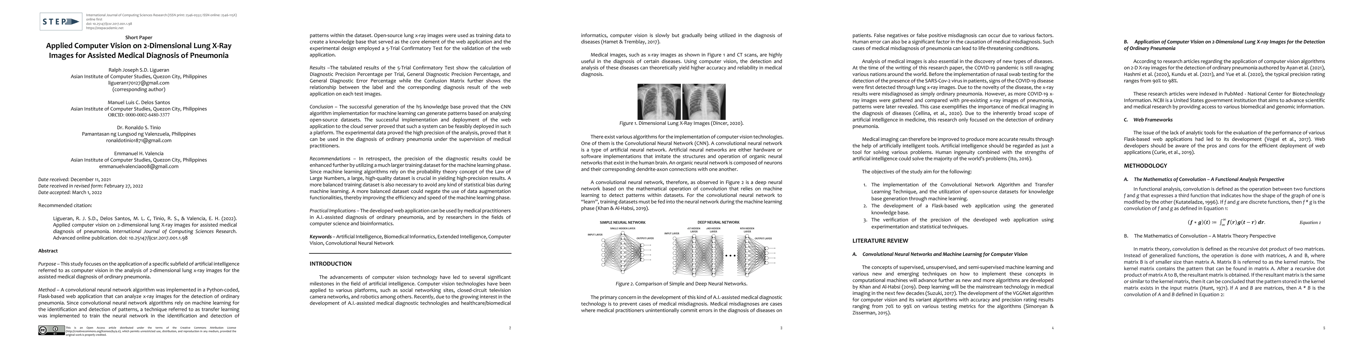 Thumbnail for Applied Computer Vision on 2-Dimensional Lung X-Ray Images for Assisted
  Medical Diagnosis of Pneumonia