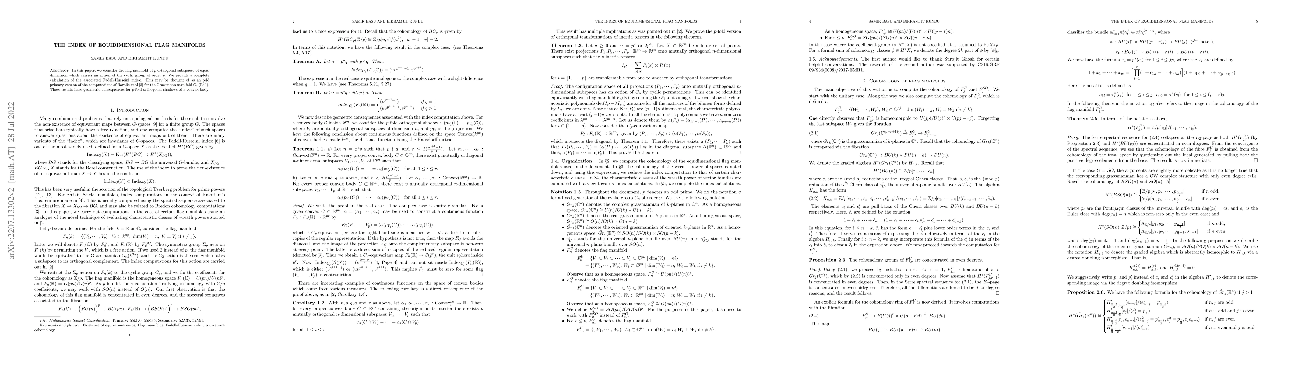Thumbnail for The index of equidimensional flag manifolds