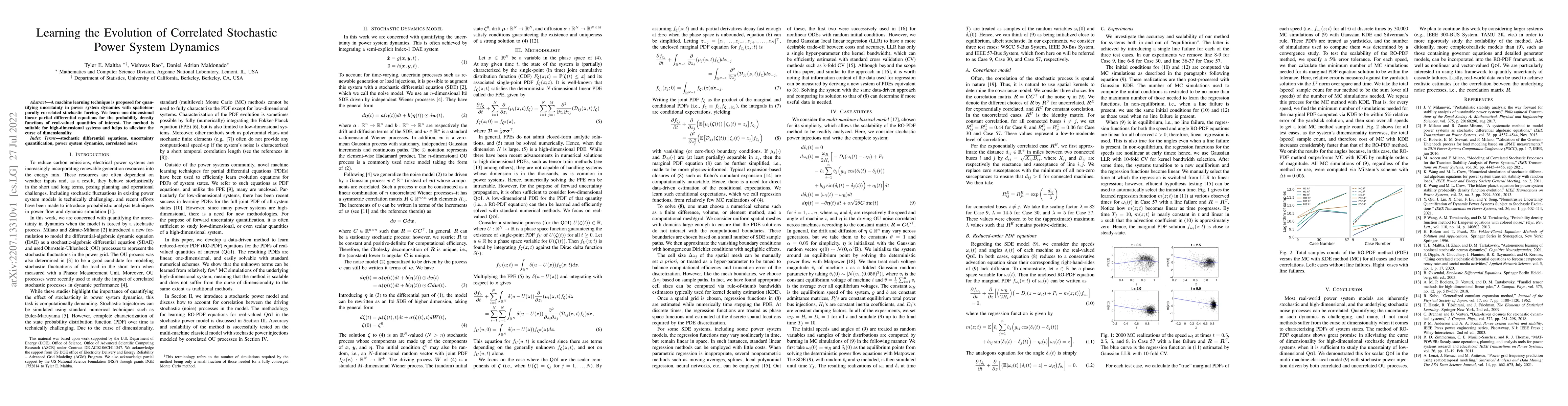 Thumbnail for Learning the Evolution of Correlated Stochastic Power System Dynamics