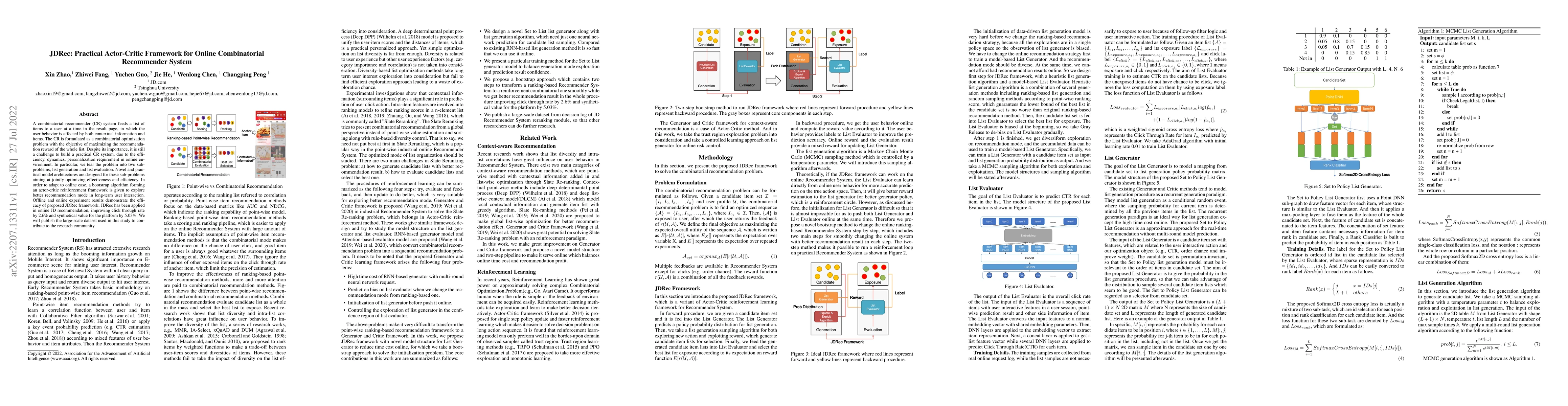 Thumbnail for JDRec: Practical Actor-Critic Framework for Online Combinatorial
  Recommender System