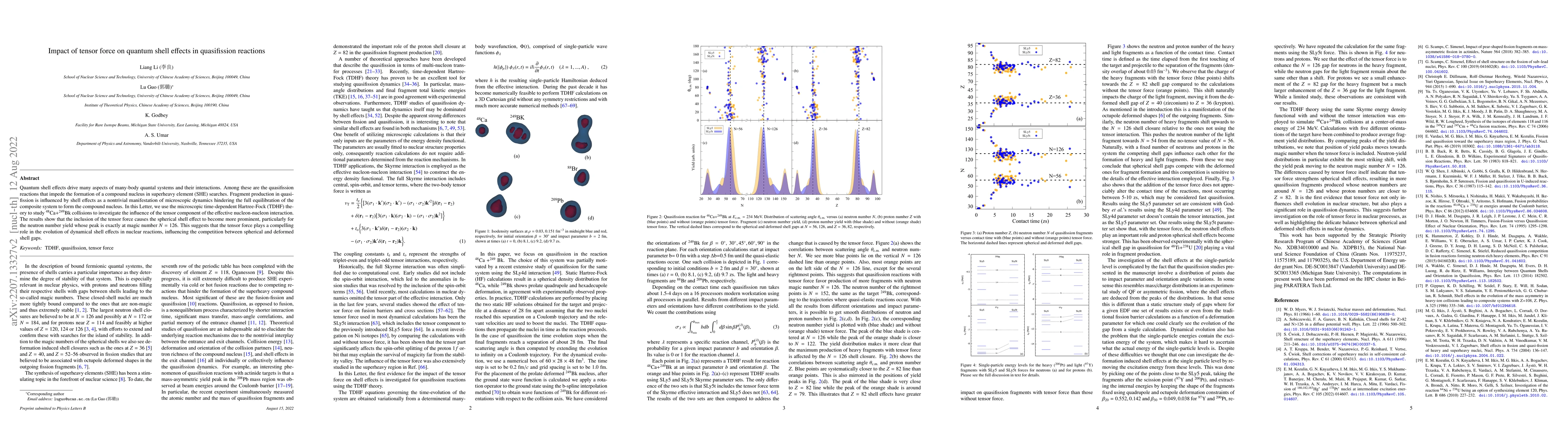Thumbnail for Impact of tensor force on quantum shell effects in quasifission
  reactions