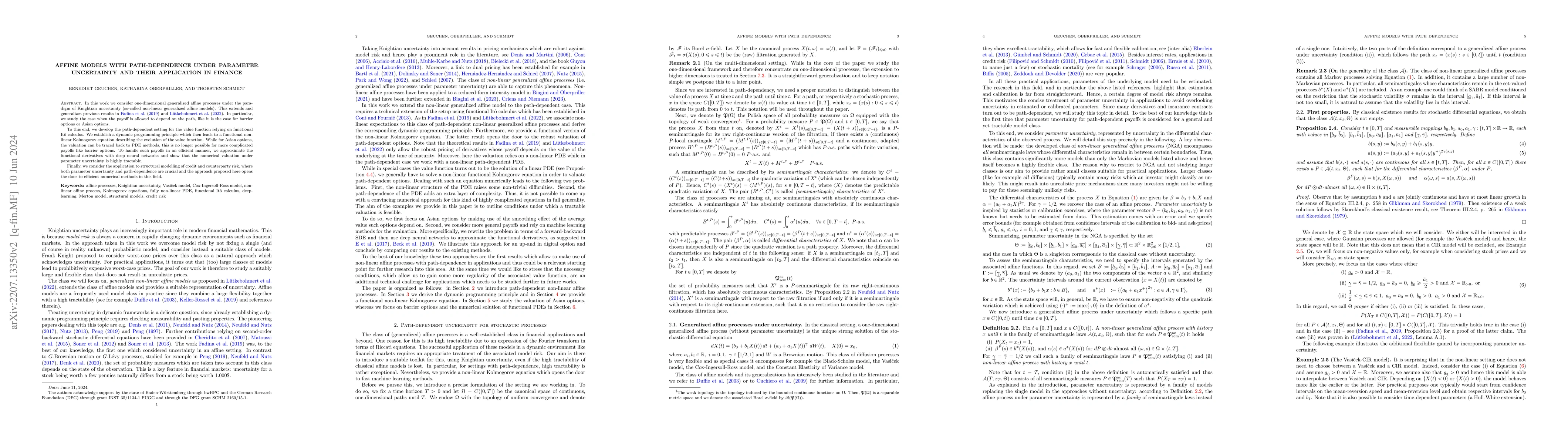 Thumbnail for Affine models with path-dependence under parameter uncertainty and their
  application in finance