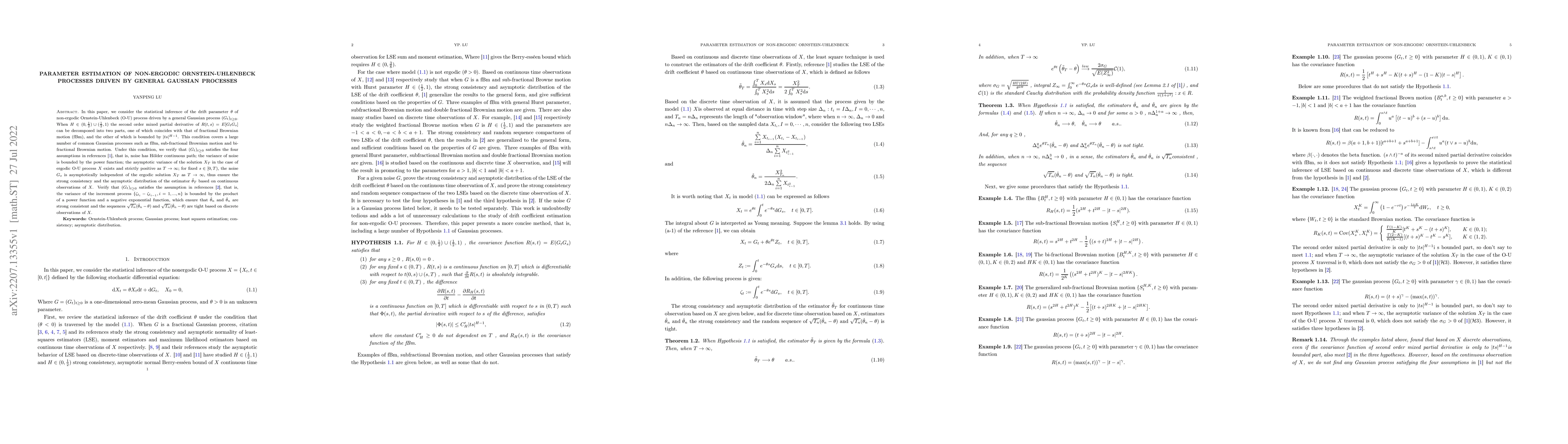Thumbnail for Parameter estimation of non-ergodic Ornstein-Uhlenbeck