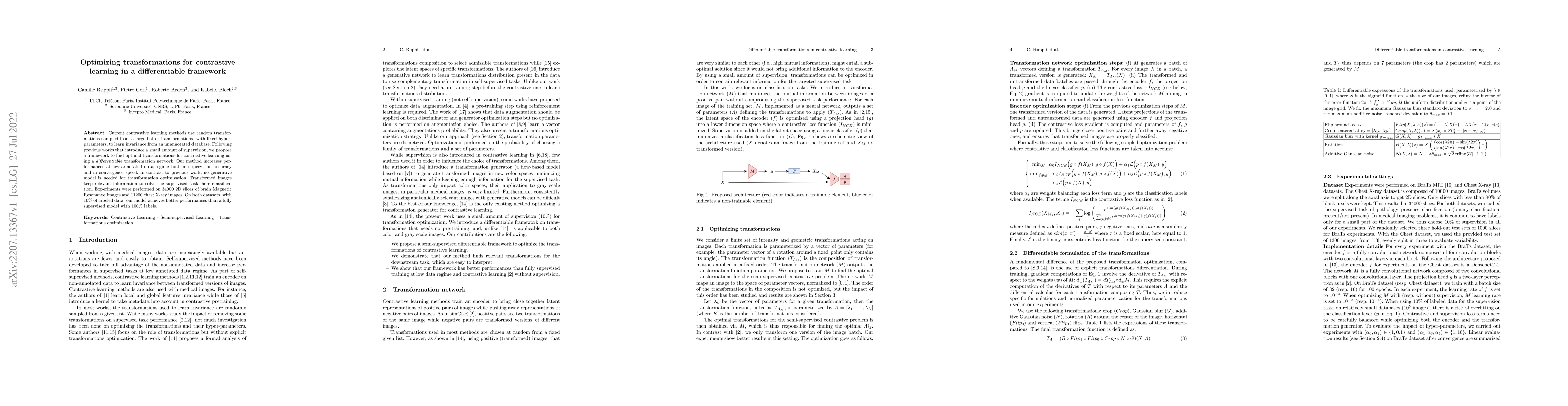 Thumbnail for Optimizing transformations for contrastive learning in a differentiable
  framework