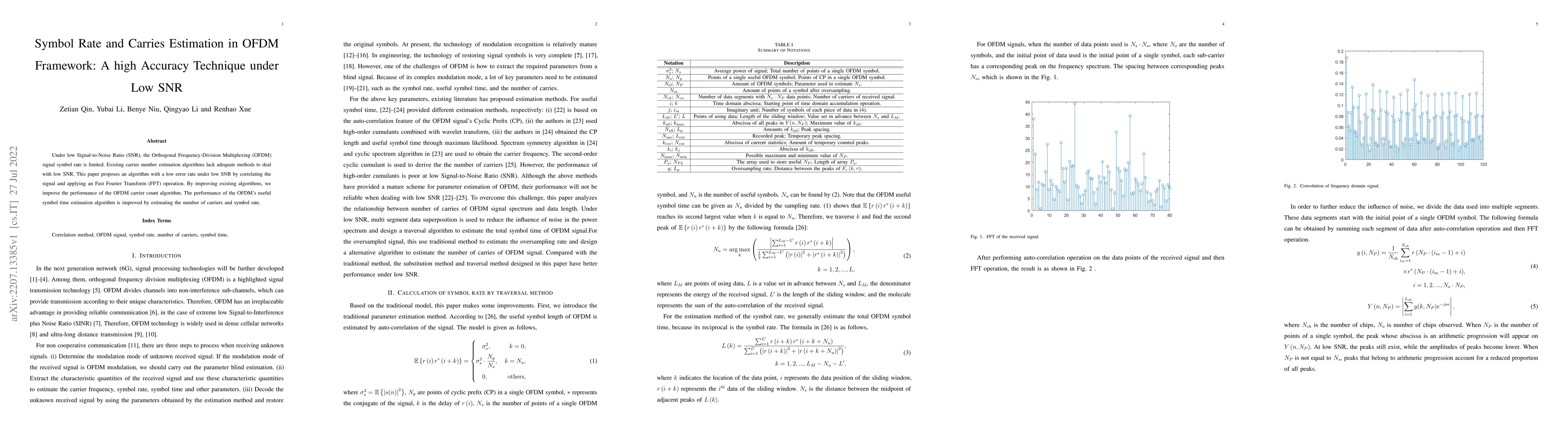 Thumbnail for Symbol Rate and Carries Estimation in OFDM Framework: A high Accuracy
  Technique under Low SNR