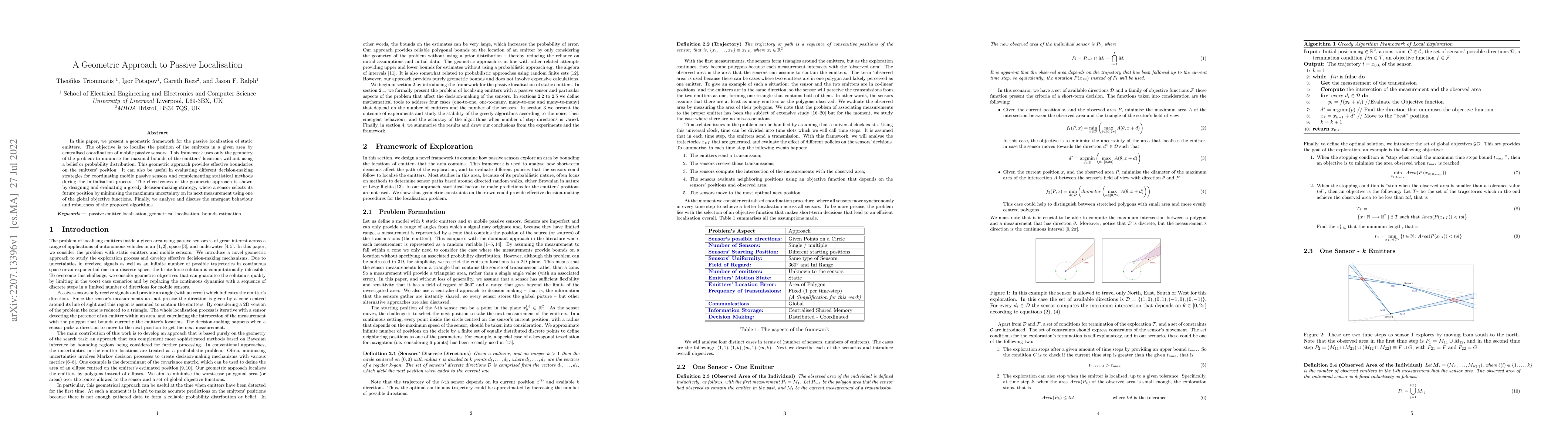 Thumbnail for A Geometric Approach to Passive Localisation