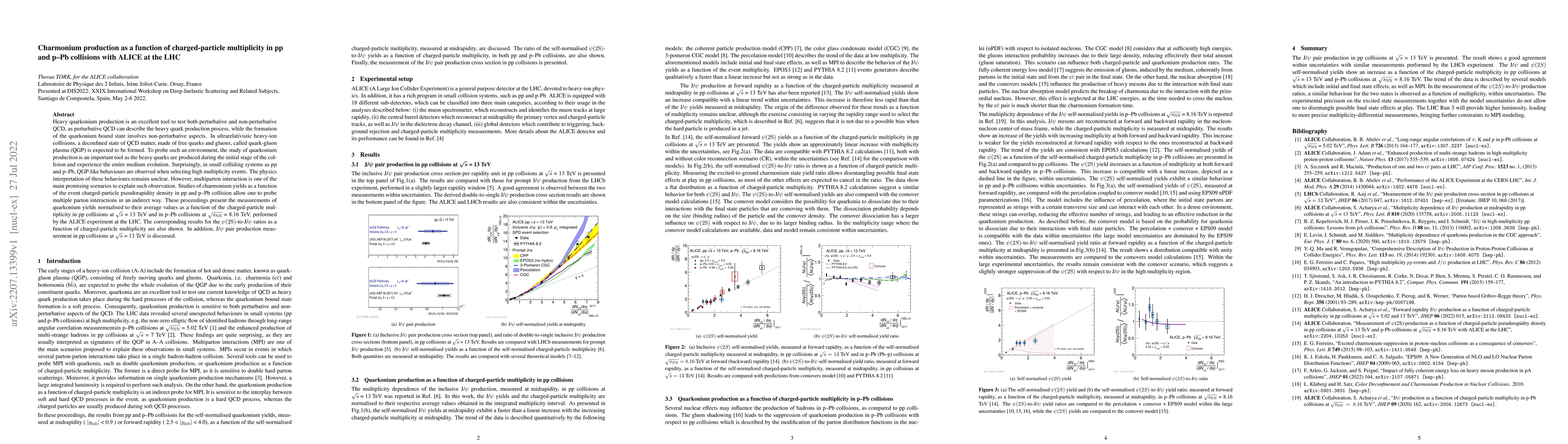 Thumbnail for Charmonium production as a function of charged-particle multiplicity in
  pp and p--Pb collisions with ALICE at the LHC