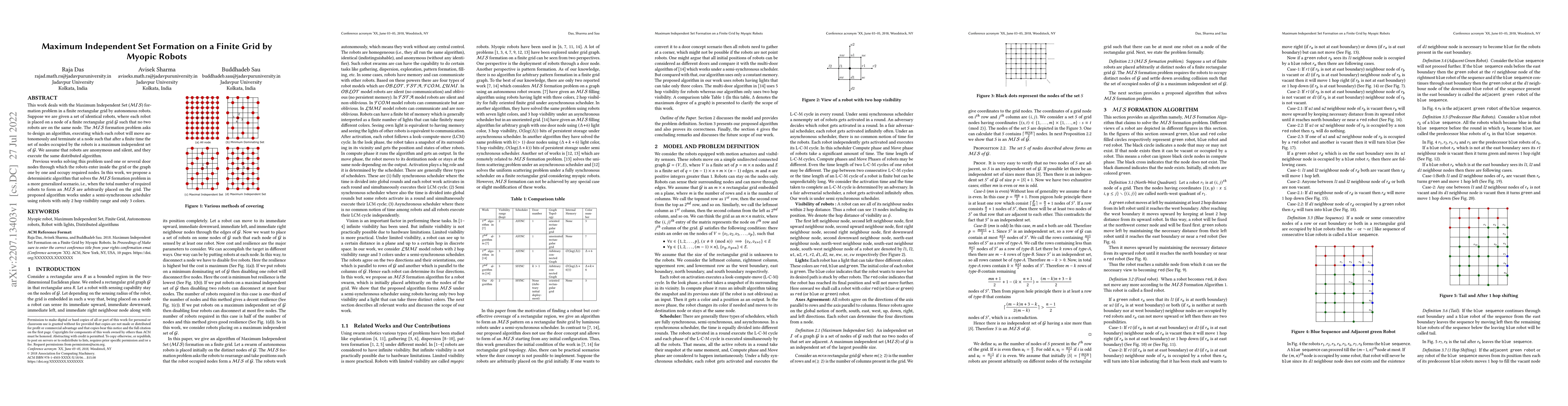 Thumbnail for Maximum Independent Set Formation on a Finite Grid by Myopic Robots
