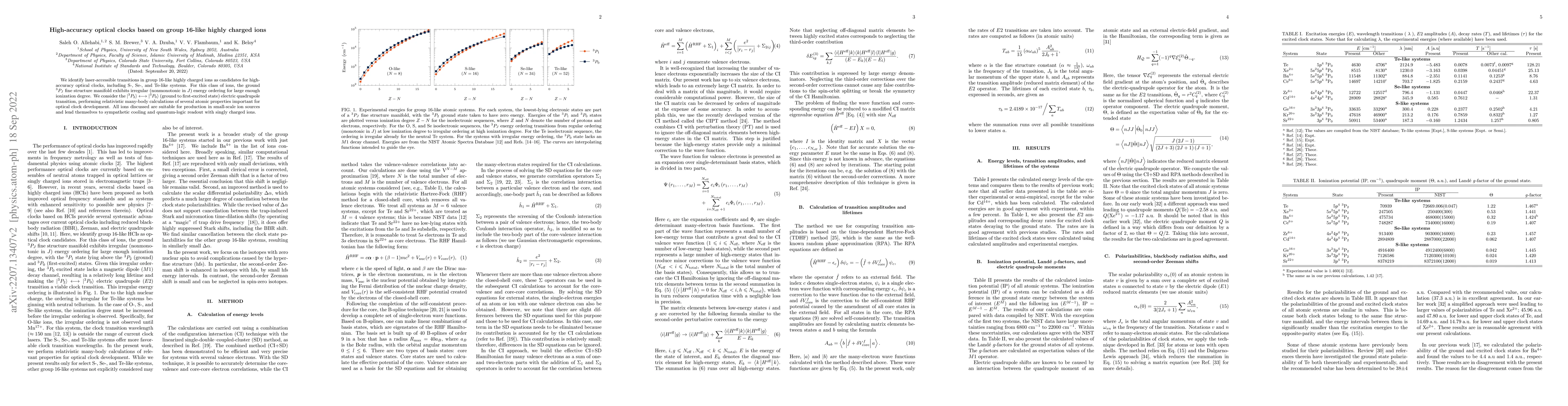 Thumbnail for High-accuracy optical clocks based on group 16-like highly charged ions