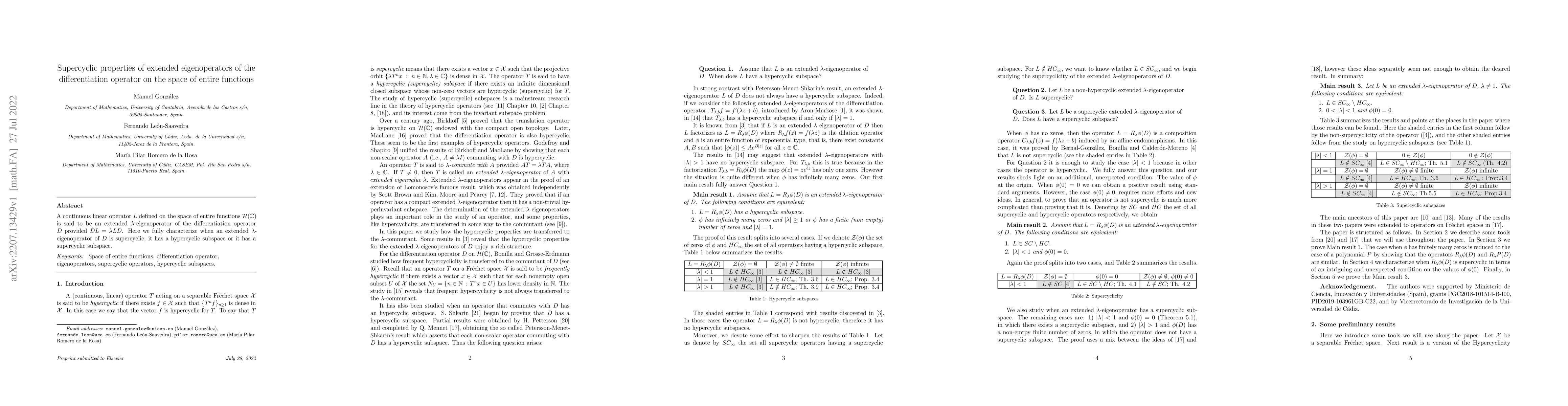 Thumbnail for Supercyclic properties of extended eigenoperators of the differentiation
  operator on the space of entire functions
