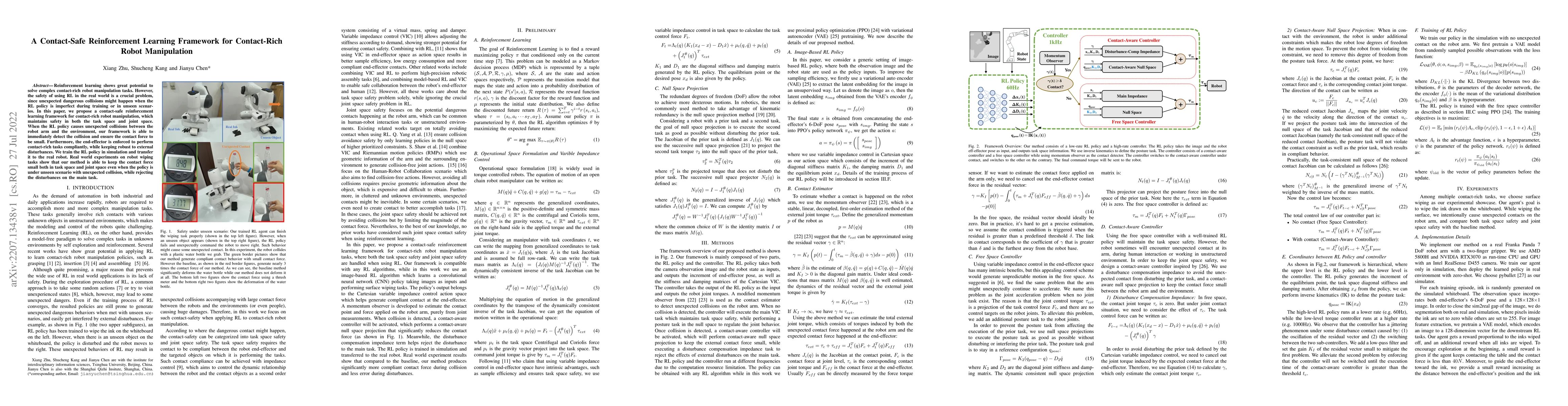 Thumbnail for A Contact-Safe Reinforcement Learning Framework for Contact-Rich Robot
  Manipulation